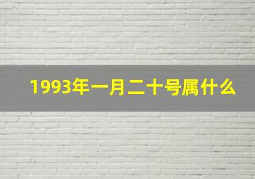 1993年一月二十号属什么