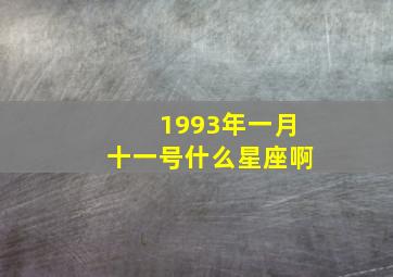 1993年一月十一号什么星座啊