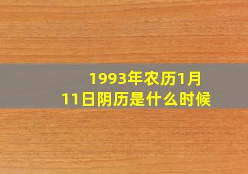 1993年农历1月11日阴历是什么时候