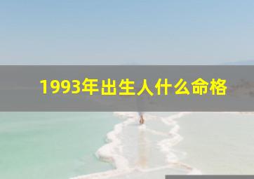 1993年出生人什么命格