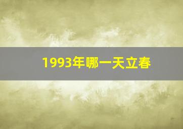 1993年哪一天立春