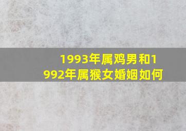 1993年属鸡男和1992年属猴女婚姻如何