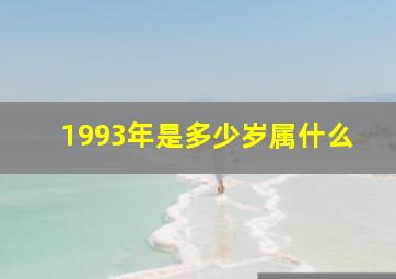 1993年是多少岁属什么