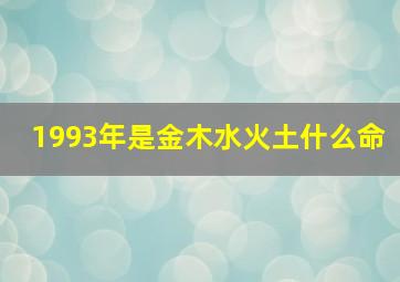 1993年是金木水火土什么命