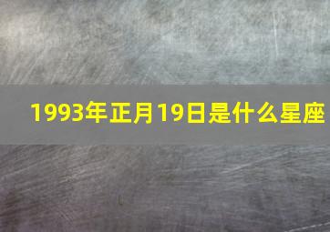 1993年正月19日是什么星座