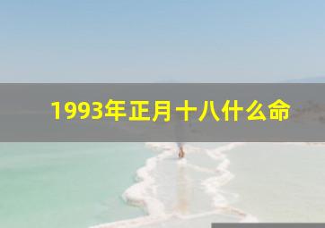 1993年正月十八什么命