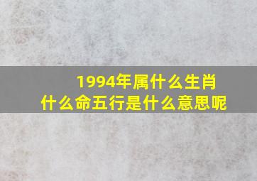 1994年属什么生肖什么命五行是什么意思呢