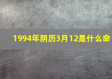 1994年阴历3月12是什么命