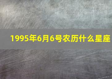 1995年6月6号农历什么星座