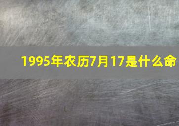 1995年农历7月17是什么命