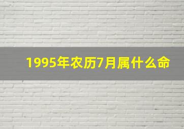 1995年农历7月属什么命