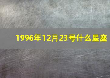 1996年12月23号什么星座