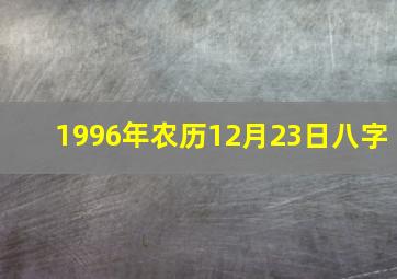 1996年农历12月23日八字