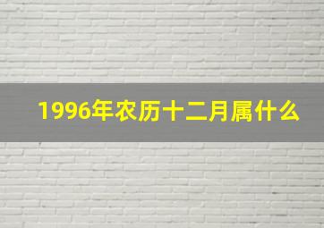 1996年农历十二月属什么