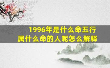 1996年是什么命五行属什么命的人呢怎么解释