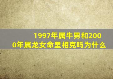 1997年属牛男和2000年属龙女命里相克吗为什么