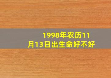 1998年农历11月13日出生命好不好