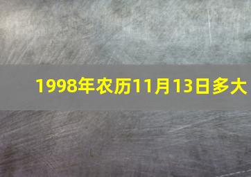 1998年农历11月13日多大