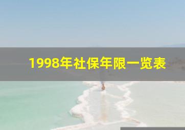 1998年社保年限一览表