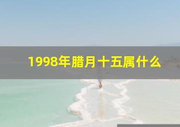 1998年腊月十五属什么