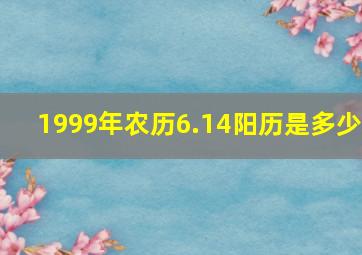 1999年农历6.14阳历是多少