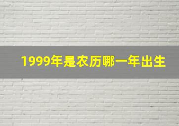 1999年是农历哪一年出生