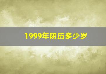 1999年阴历多少岁