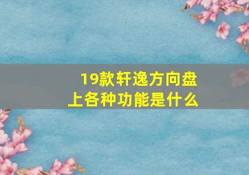 19款轩逸方向盘上各种功能是什么