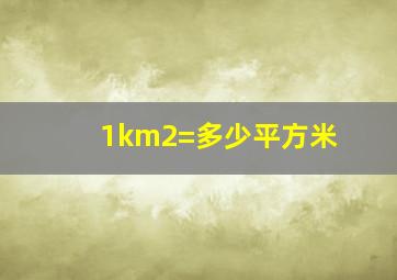 1km2=多少平方米