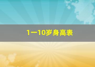 1一10岁身高表