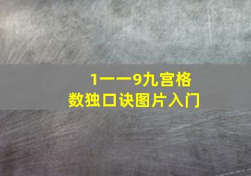 1一一9九宫格数独口诀图片入门