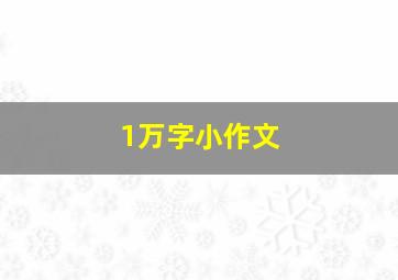 1万字小作文