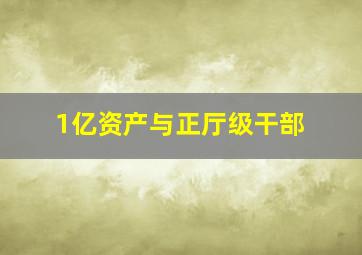 1亿资产与正厅级干部