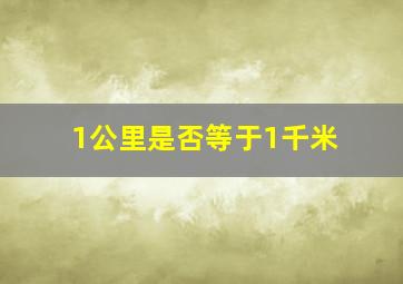 1公里是否等于1千米