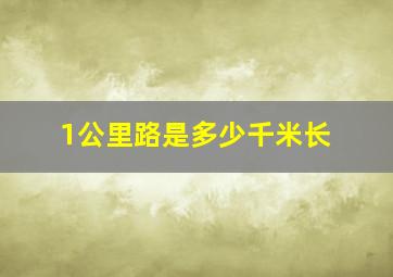 1公里路是多少千米长