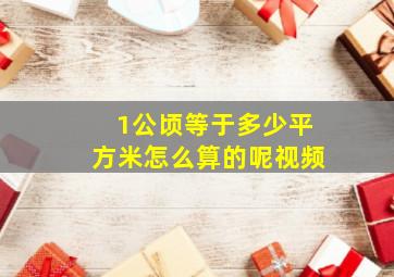 1公顷等于多少平方米怎么算的呢视频