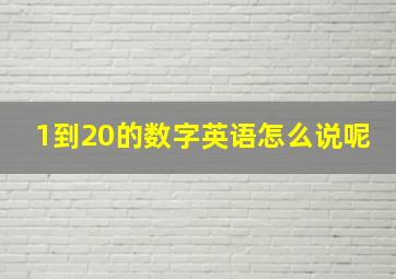 1到20的数字英语怎么说呢