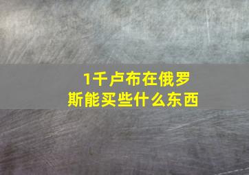 1千卢布在俄罗斯能买些什么东西