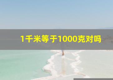 1千米等于1000克对吗