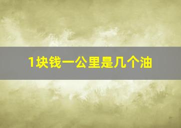 1块钱一公里是几个油