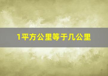 1平方公里等于几公里