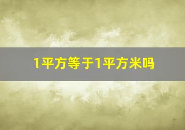 1平方等于1平方米吗