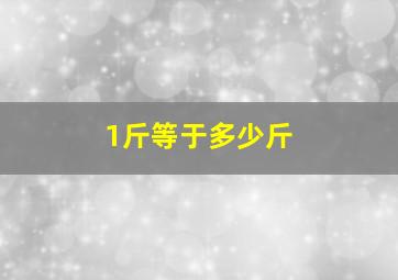 1斤等于多少斤