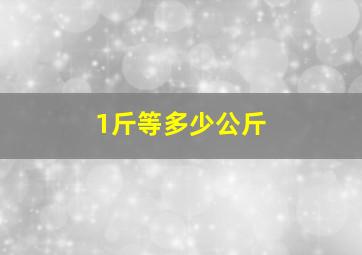 1斤等多少公斤