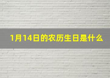 1月14日的农历生日是什么