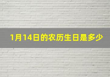 1月14日的农历生日是多少