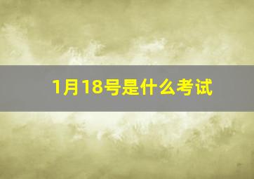 1月18号是什么考试