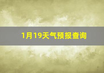 1月19天气预报查询