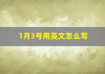 1月3号用英文怎么写