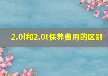 2.0l和2.0t保养费用的区别